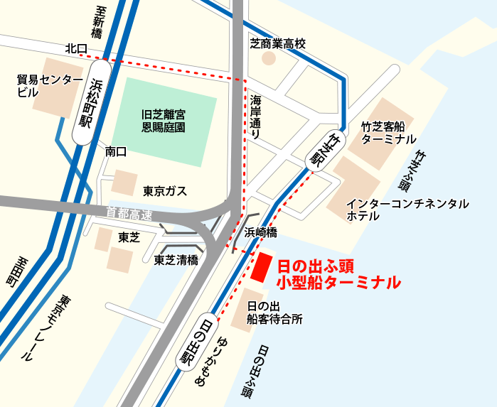 日の出埠頭小型船ターミナル 地図